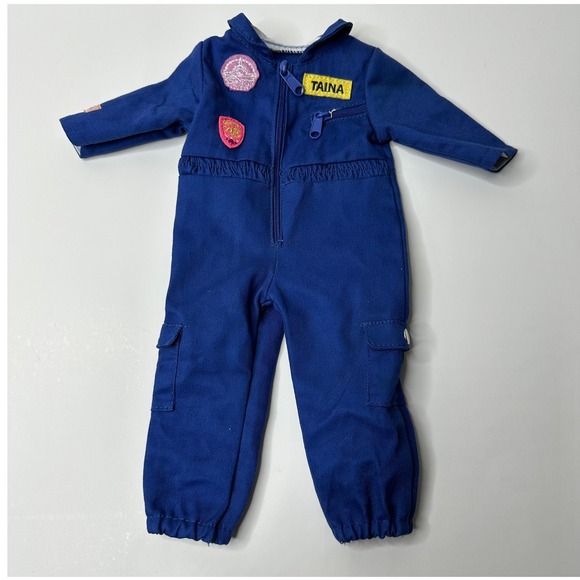 Our Generation Doll Outfit Blue Flight Suit Jumpsuit with Patches OG Taina - Picture 1 of 10